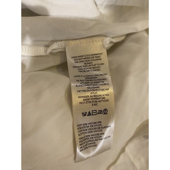 ANTHROPOLOGIE Asymmetrical XXS White Knit Satin Sleeveless Midi Dress Women - Picture 8 of 9